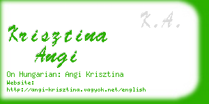 krisztina angi business card